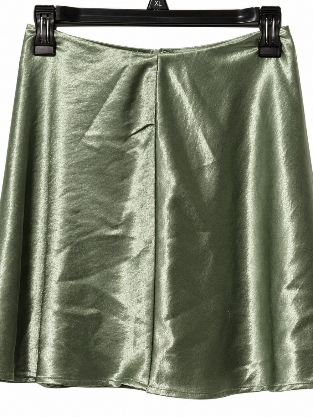 Double Zero Sage Green Satin Mini Skirt Small Y2K Shimmer Party